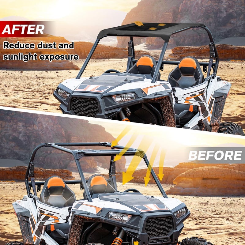 MFC Soft Canvas Roof Top Compatible with for 2014-2023 UTV Polaris RZR 900 900S 1000 S XP1000 Turbo 2 Seater Soft Top Roof Sun Visor Replacement for Part Number 2883073 - Image 5